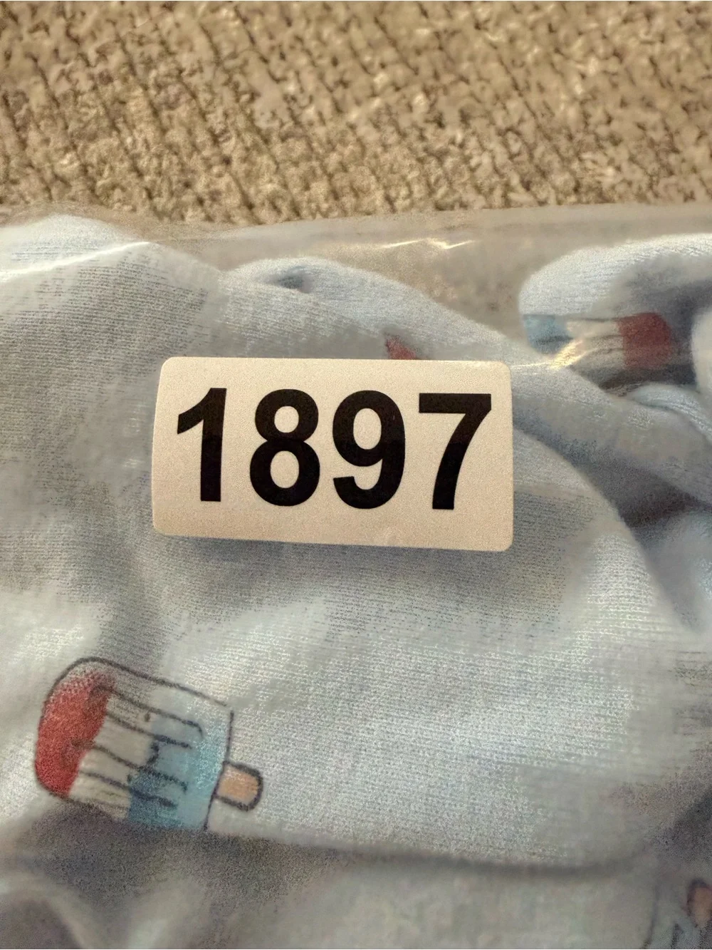 Pekkle Baby Footed Sleeper 6M‎ Popsicle Print Blue Organic Cotton Zip